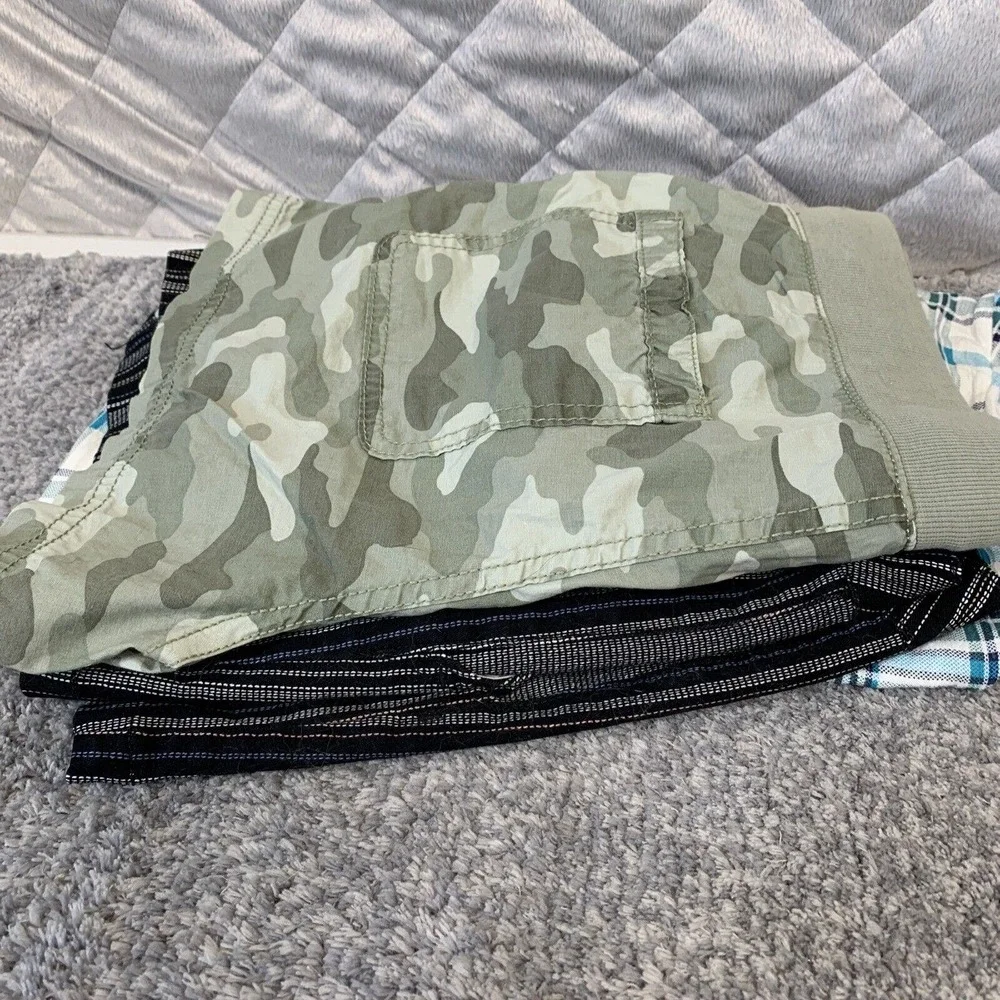 Ana Shorts Set‎ of 2 Camouflage Twill Stripped Size 4 Cute Summer Mid Rise